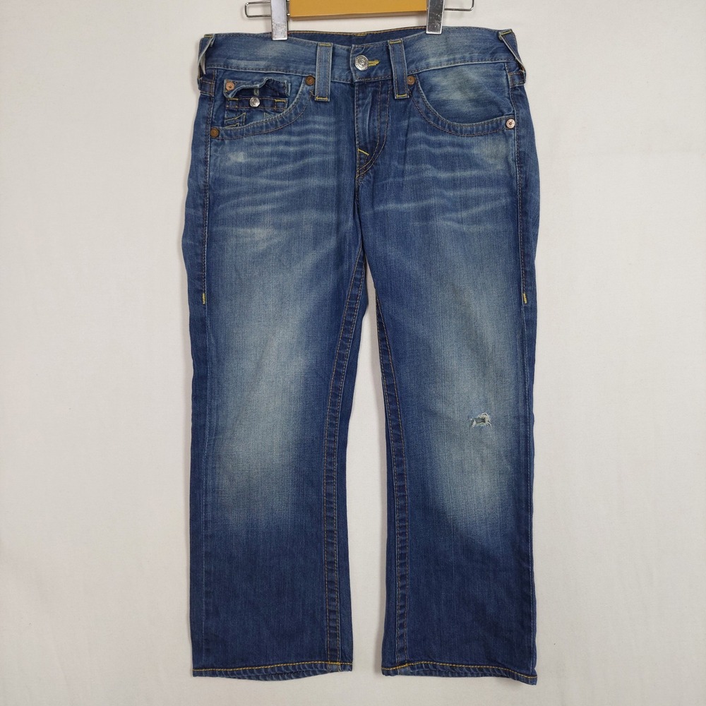 True Religion Billy Straight Leg Jeans Mens 30 Medium Wash Blue Made in USA